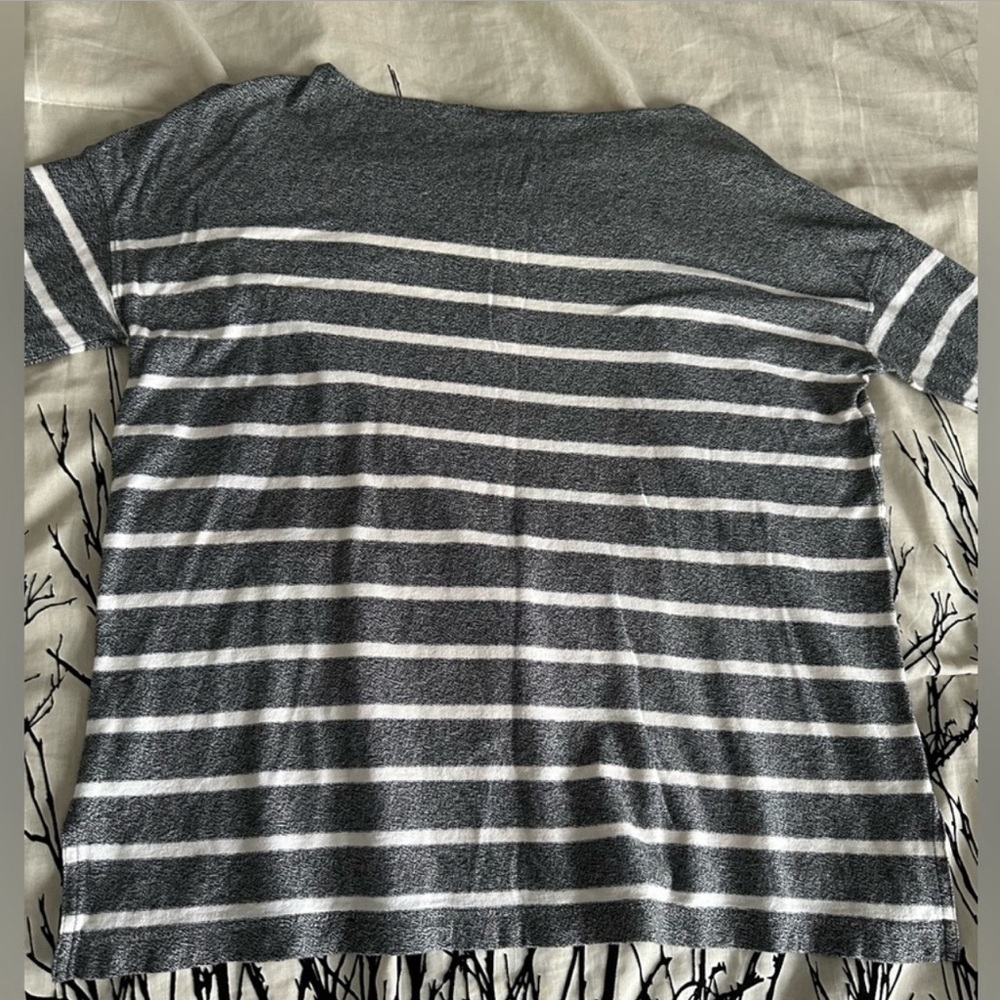 J Crew Deck Striped top long sleeve gray & white cabincore preppy Size M EUC - Picture 7 of 11